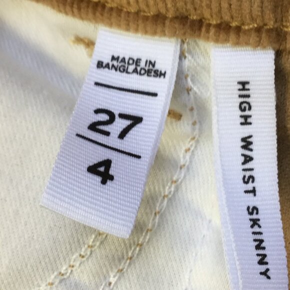 Made and Loved Loft High Waist Skinny Caramel Corduroy Pant 27/4 - Picture 4 of 7